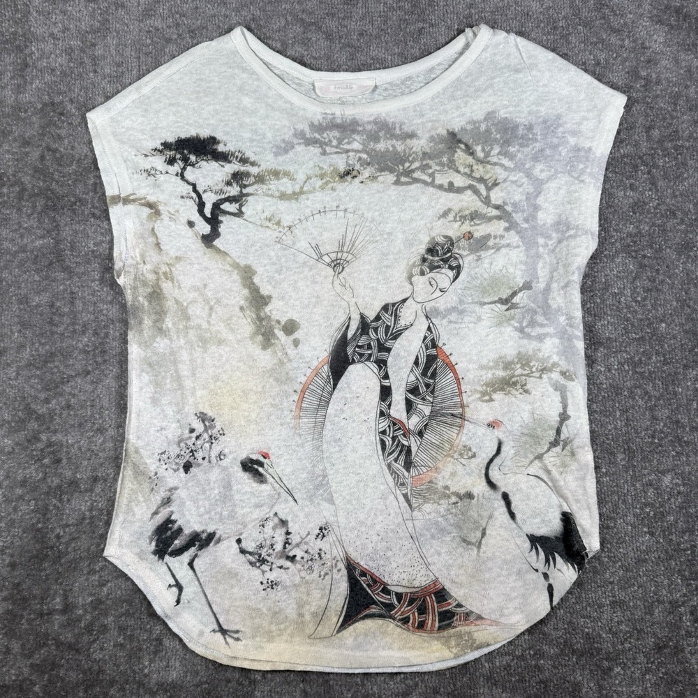 Twinkle Top Women's‎ Small Japanese Geisha Graphic Sleeveless Knit Lightweight